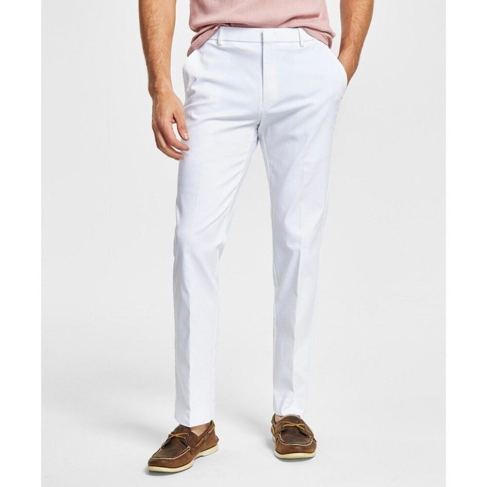 $95 NEW TOMMY HILFIGER Mens 30x30 White TH Flex Stretch Dress Pants/Slacks